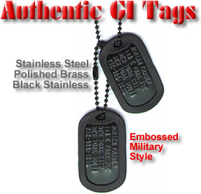 Authentic Dog Tags With Deep Embossed Personalization